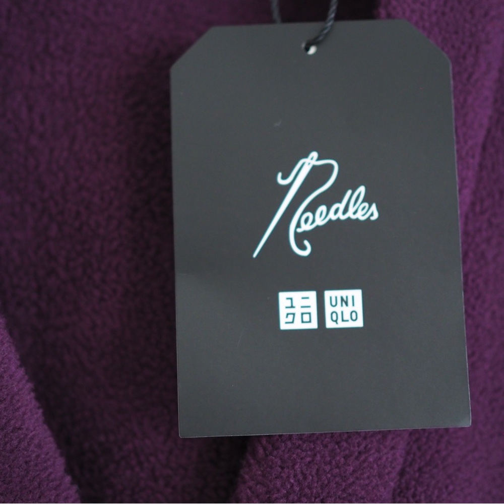 Needles fleece cardigan oversized streetwear Uniqlo sweater size large - Picture 2 of 9